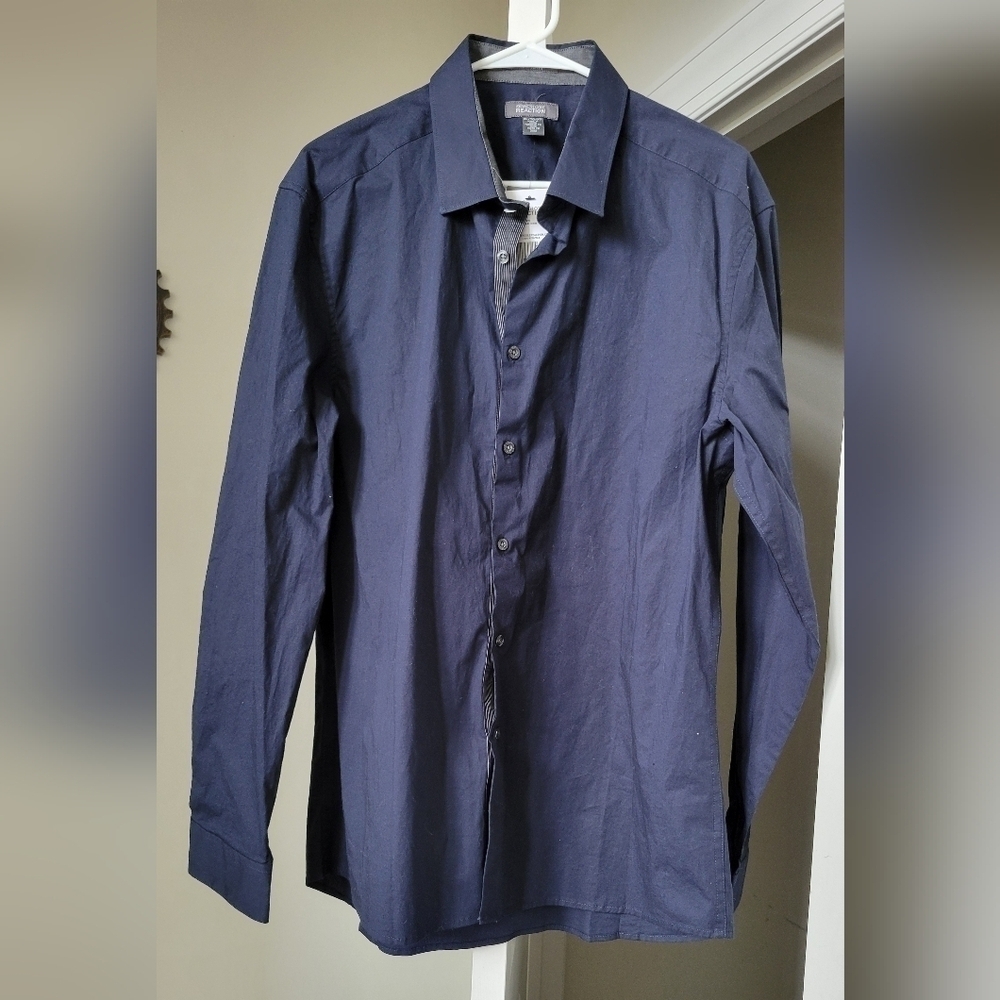 Kenneth Cole Reaction Blue Long Sleeve Wrinkle Free XL NWT - Picture 1 of 8